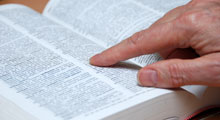 Scanning through a glossary